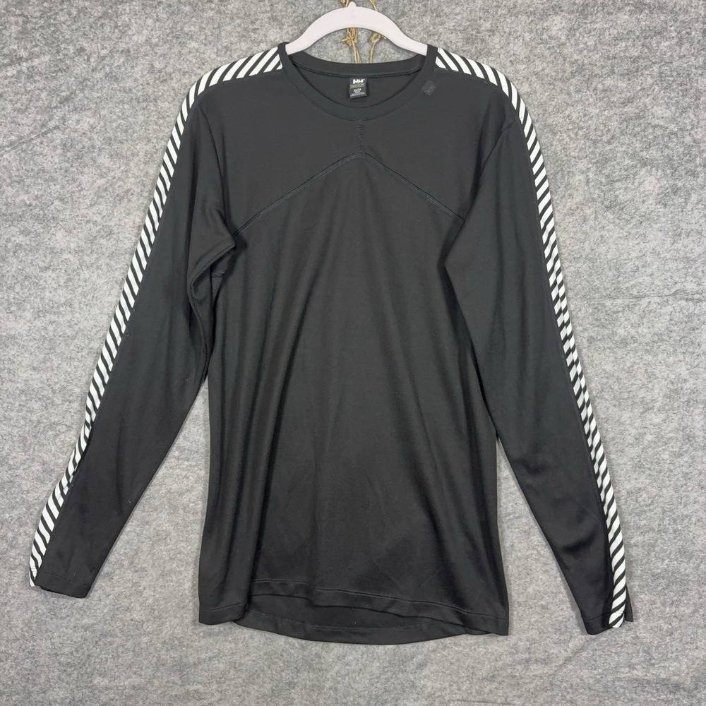Helly Hansen Lifa Thermal Base Layer Shirt Women Sz XL Black Stretch Ski Running